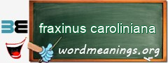 WordMeaning blackboard for fraxinus caroliniana